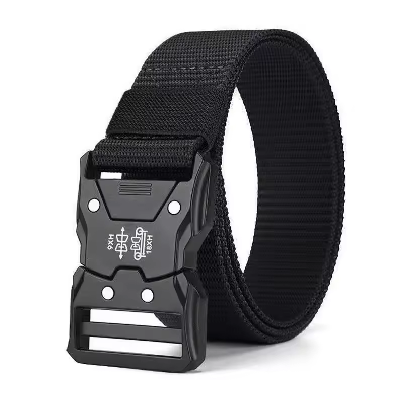 Red Ears Plastic buckle tactical belt men's multifunctional military fan canvas belt outdoor faux nylon training waist belt - Image 27