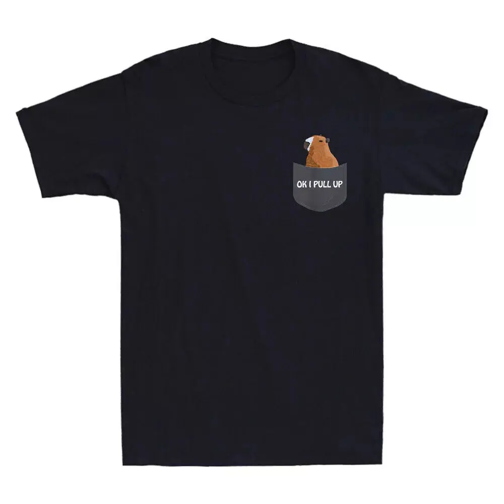 Ok I Pull Up Capybara Tee Funny Rodent Capibara Photo Men's T-Shirt