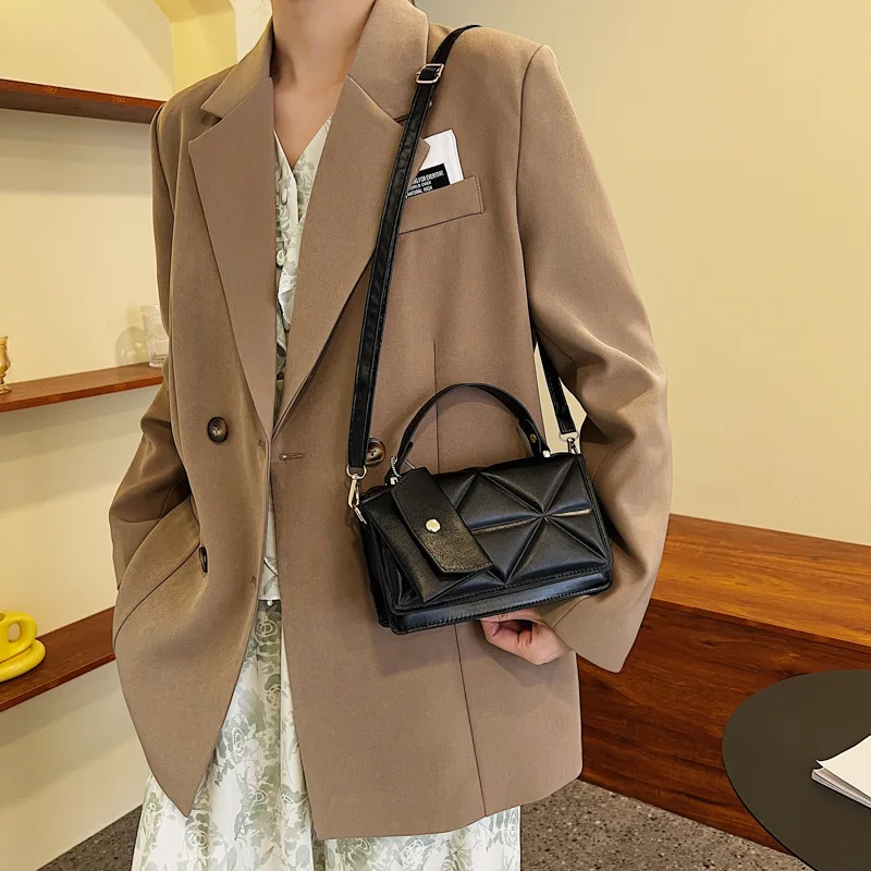 Borse di tendenza della moda versione coreana per le donne borse e borsette in composito di colore puro Crossbody Small Square Package