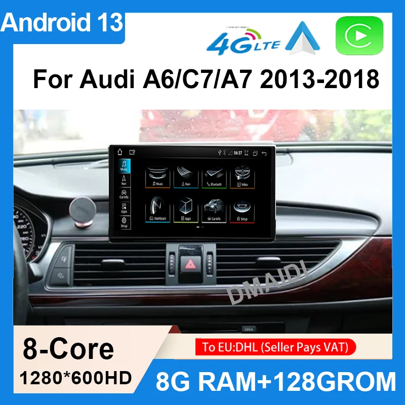 

Android 13 GPS Navigation Wireless CarPlay Auto For Audi A6 C7 A7 2012~2018 MMI 3G Car Multimedia Video Player Radio Stereo