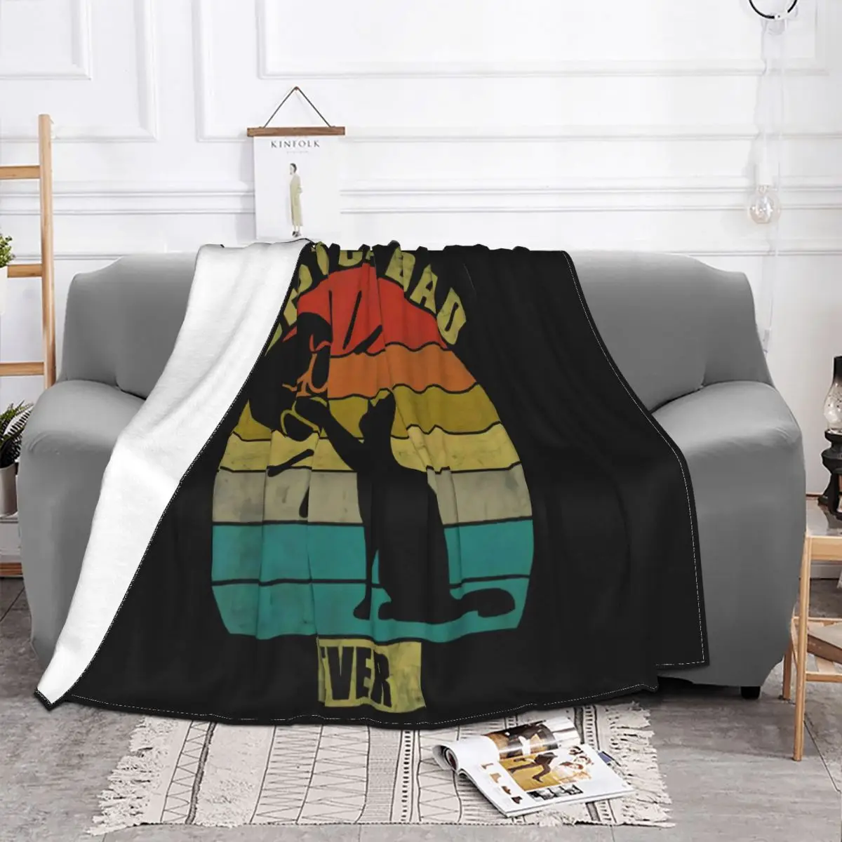 Best Cat Dad Ever Gift Paw Fist Bump Swea Cat Lover Gift Mens Mens Us Latest Throw Blanket