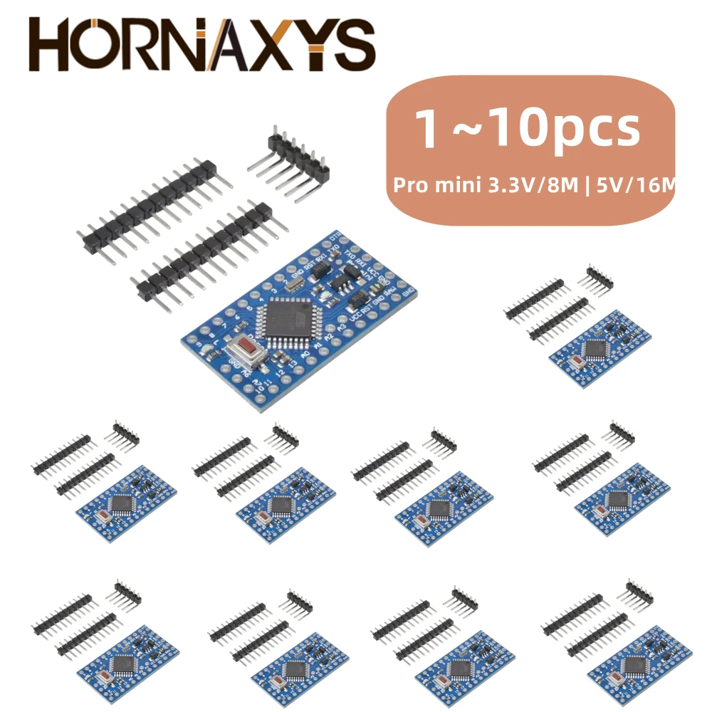 1-10PCS Pro Mini 328 Mini ATMEGA328P ATMEGA328 Module 5V 16MHz Development Board 3.3V 8MHz Electronic Building Block for Arduino