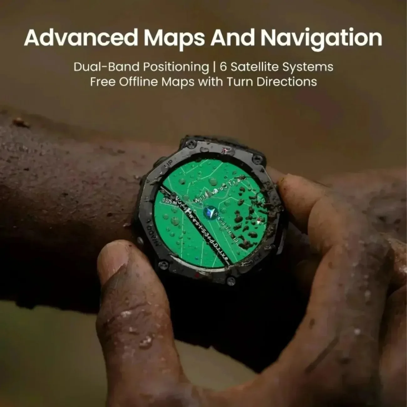 2026 9372353 T-Rex 3 Para Amazfit Reloj Inteligente GPS Militar con Brújula Integrada, Altímetro, Resistente al Agua 10ATM, Reloj Deportivo Inteligente para Hombre