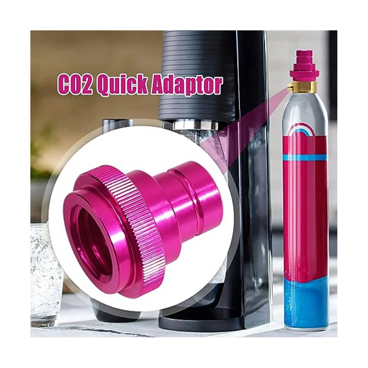 soda adapter For Terra/Art//DUO Machine Soda Adapter TR21-4 Threaded Valve Refill 2 Set (Purple)