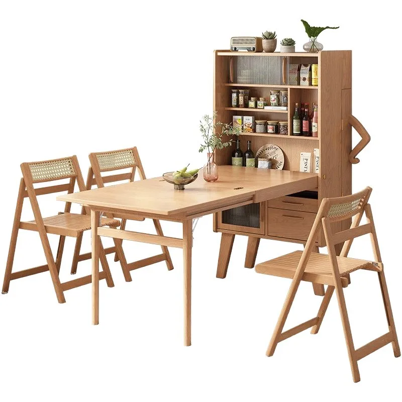 

Multifunctional Table, Table, Side Integrated Table and Chair Combination, Solid Wood Dining Room