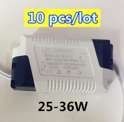 10pcs LED Driver Adapter Transformer 25-36W AC 85-265V Power Supply Bare Board for LED lights Constant Current 300mA DC 75-125V