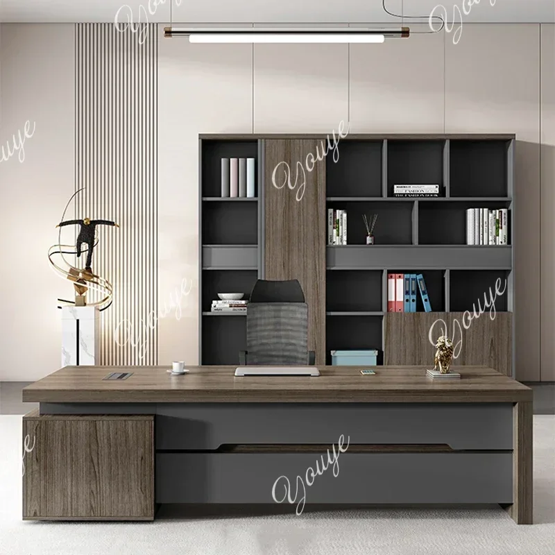N49 J Bedroom Computer Office Desk Large Brown Modern Study Coffee Office Desk Executive Writing Mesa Ordenador Modern Furniture