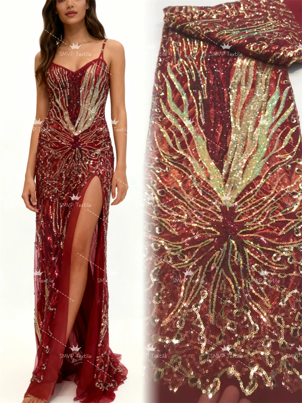 

African Lace Fabric High Quality French 3D Flower Sequins Nigerian Lace Embroidery Beads Tulle Lace Fabric For Party Dress