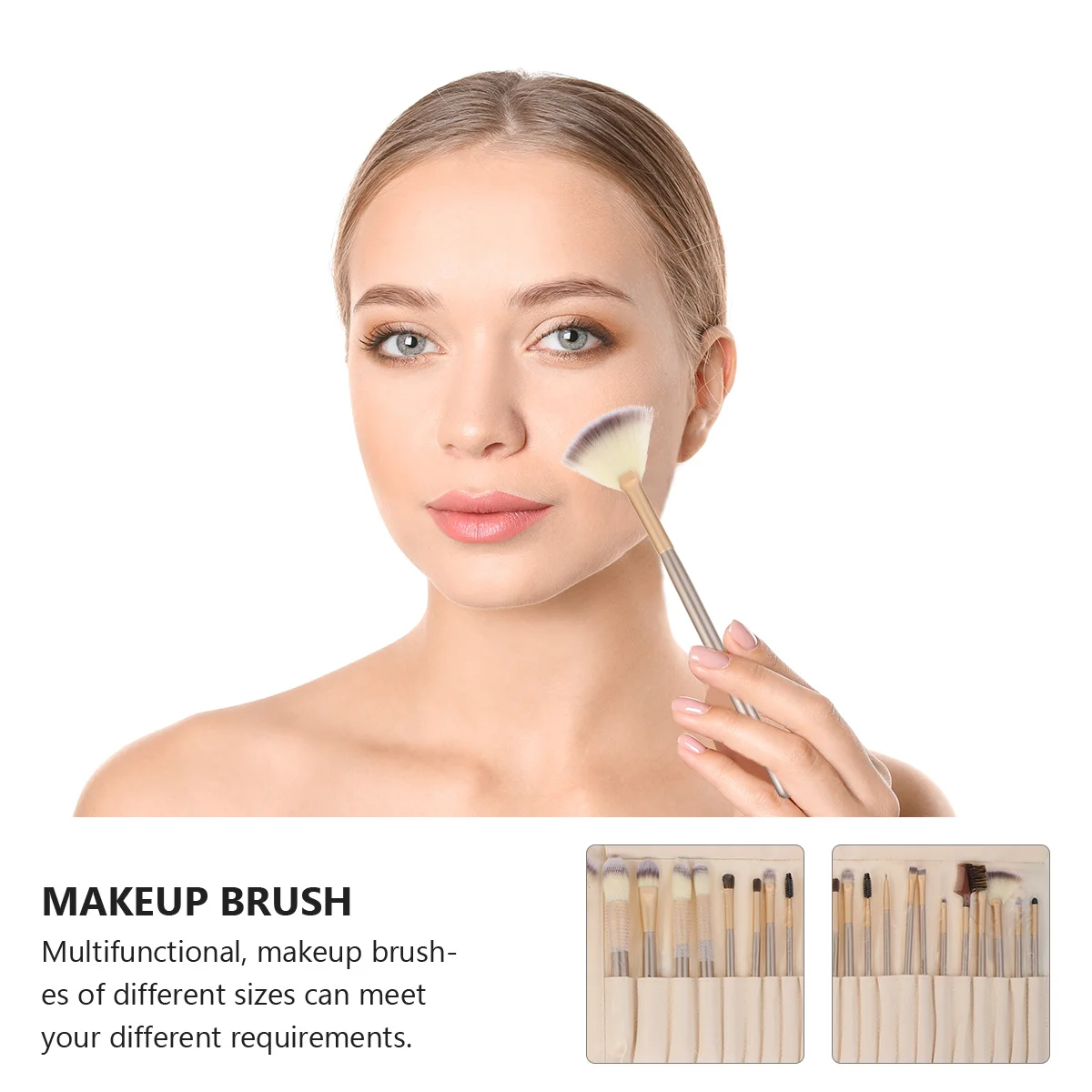 مجموعة فرش مكياج مكونة من 18 قطعة، فرش مستحضرات تجميل لبودرة الوجه الاحترافية للنساء، شعيرات ناعمة سهلة التنظيف ومتعددة الوظائف #4