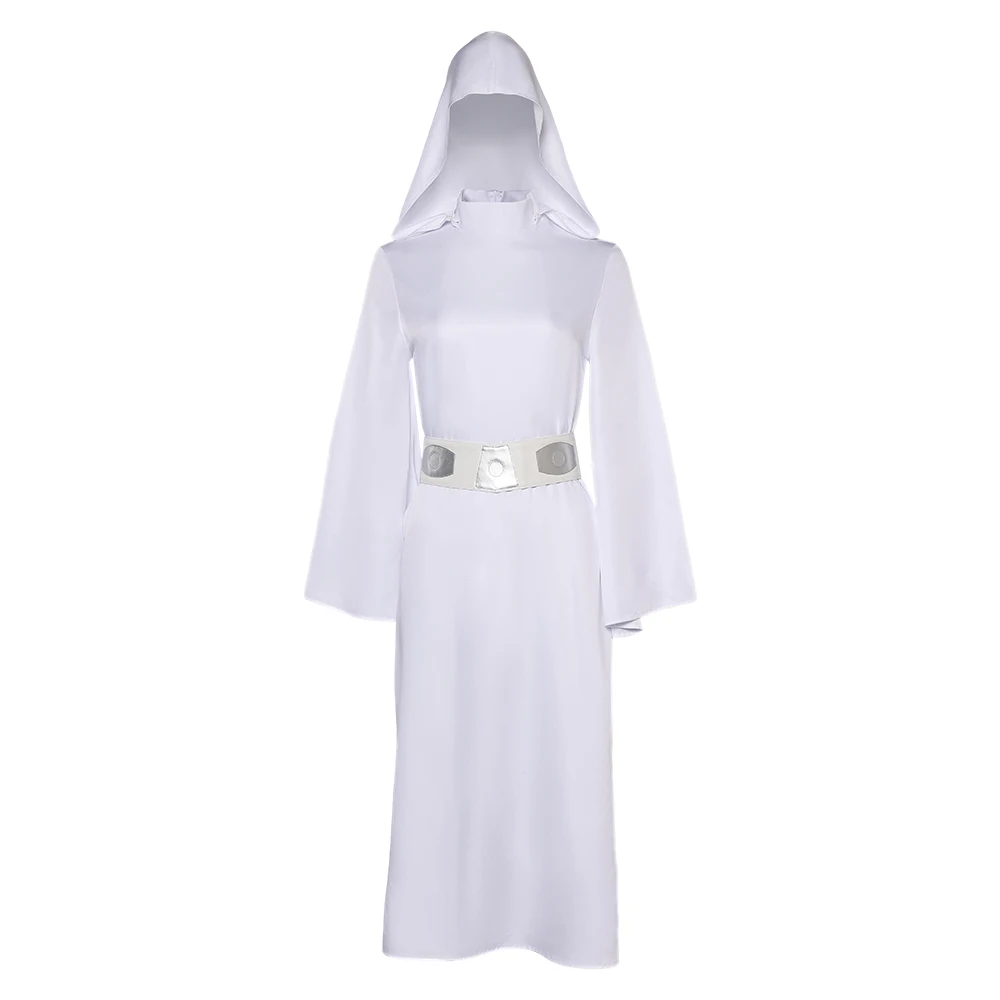 Leia Cosplay Cloak Costume Adult Women Princess Dress Fantasia Robe Belt Wig Outfits Halloween Carnival Party Suit
