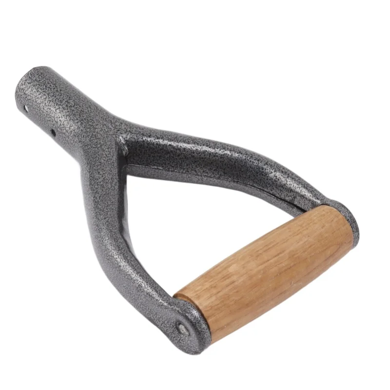 Shovel Handle Y Shaped 12.22in Inside Diameter Replacement Spade Handle With Wooden Grip For Garden Digging Raking Tool