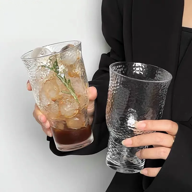 American Coffee Cup, Beer Cup, Hammer Patterned Glass Cup, INS Transparent Cocktail Drink Cup,Water Dispenser, Wine Glass Bottle