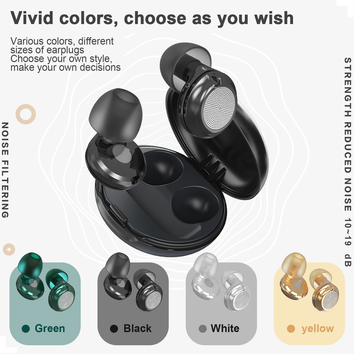 Olyga Adjustable Sound Insulation and Noise Reduction Sleep Music Outdoor Earplugs Anti-noise Small Ear Canal Learning