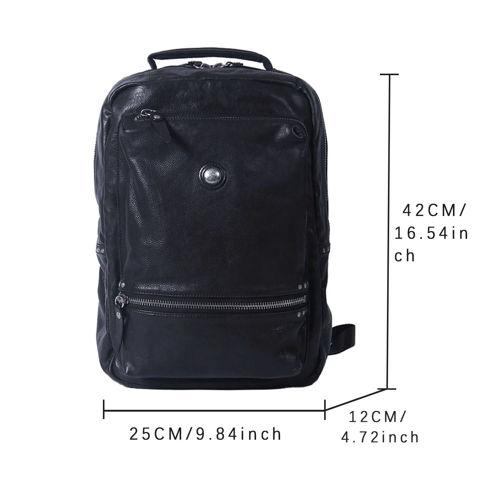 S.WORKER Lässiger Rucksack aus echtem Rindsleder, Herren-Laptop-Rucksack, Tagesrucksack mit großer Kapazität, Reisetasche, Schultasche – Detail 3