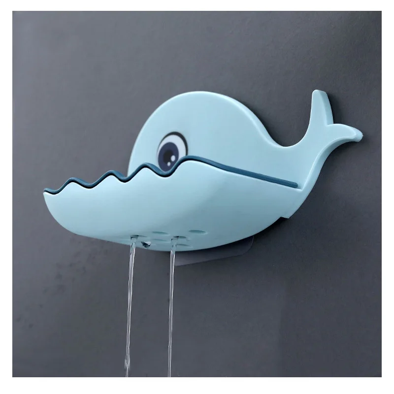 Whale Shape Soap Box Drain Soap Holder Box Bathroom Shower Soap Holder Sponge Storage Container Plate Tray Bathroom Accessories