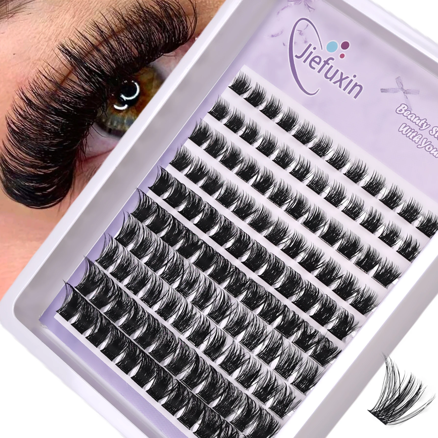 120 Stück Cluster-Wimpern, 8–16 mm, natürliches Aussehen, D-Locken, flauschige Cluster-Wimpern, DIY-Wimpernverlängerung
