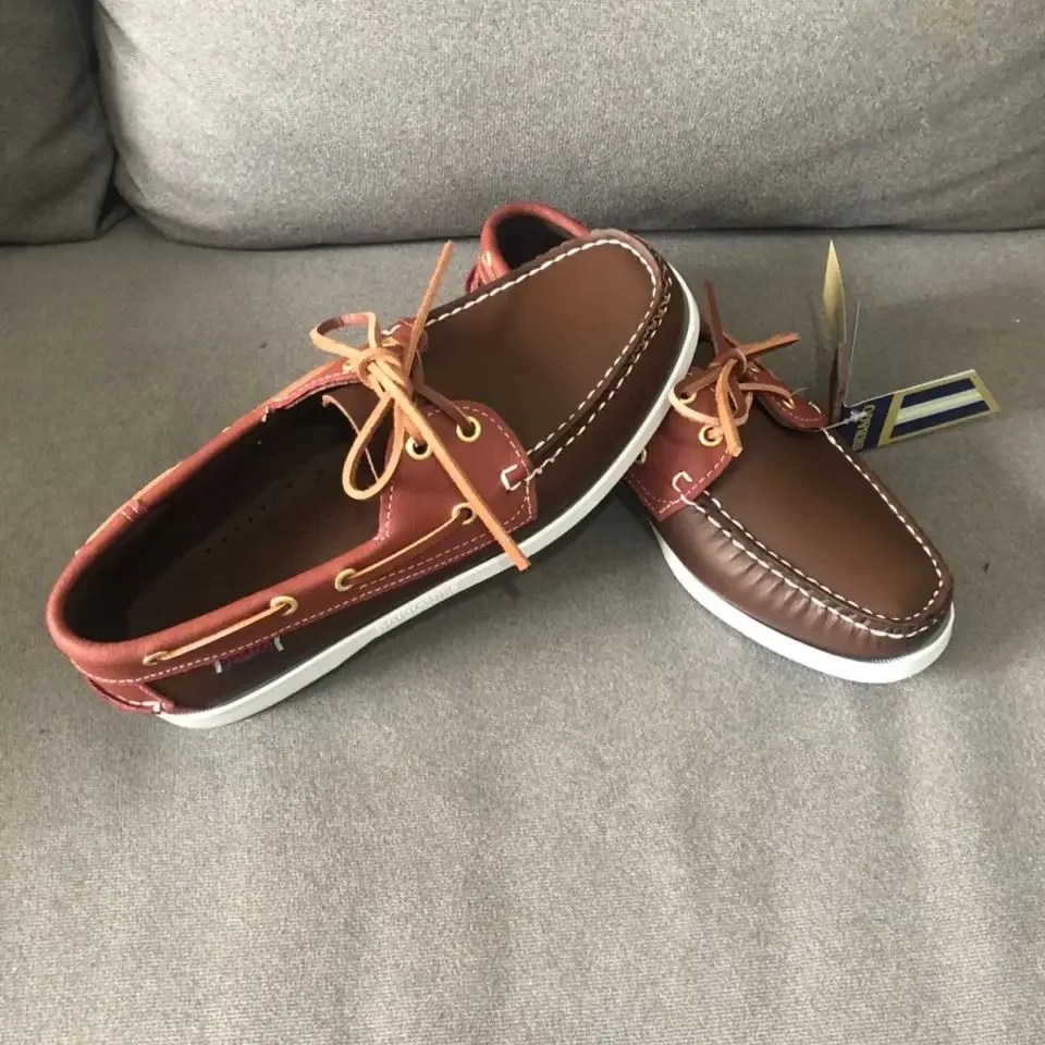 2025 Handmade Genuine Leather Loafers Men Moccasin Sneakers Driving Shoes Causal Men Shoes Classic Docksides Boat Shoes