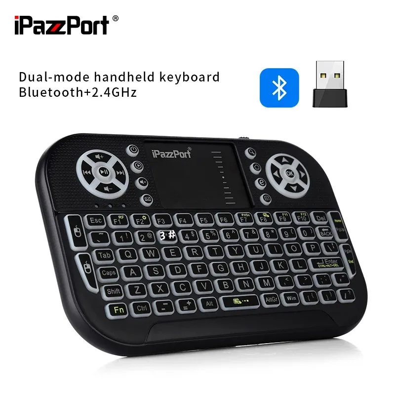 iPazzPort (Upgrade) Mini Bluetooth Keyboard with Touchpad Mouse 2.4G for/PC/Smart TV/Laptop/Mac/Android TV Box  KP-810-21SA