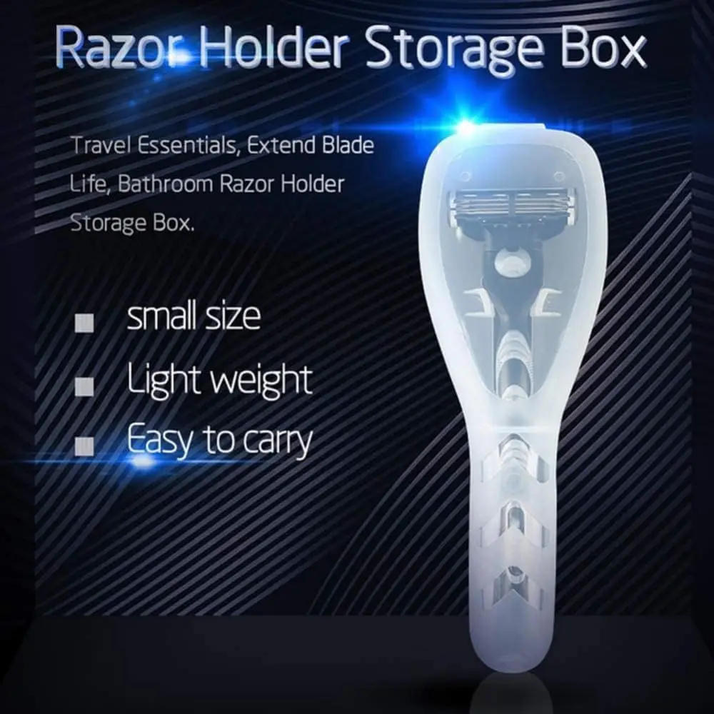Estante de afeitadora portátil para hombre, Protector de maquinilla de afeitar Manual, caja de plástico, organizador de afeitadora impermeable, soporte para maquinilla de afeitar para el hogar, herramientas de peluquero
