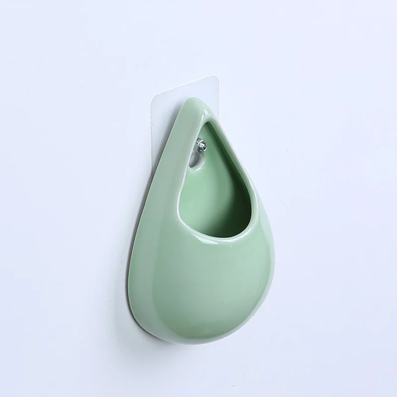 Nordic Style Ceramic Vase Wall Mounted Green Plant Hydroponic Flowerpot Hanging Creative Flowers Arrangement Planter Decoration