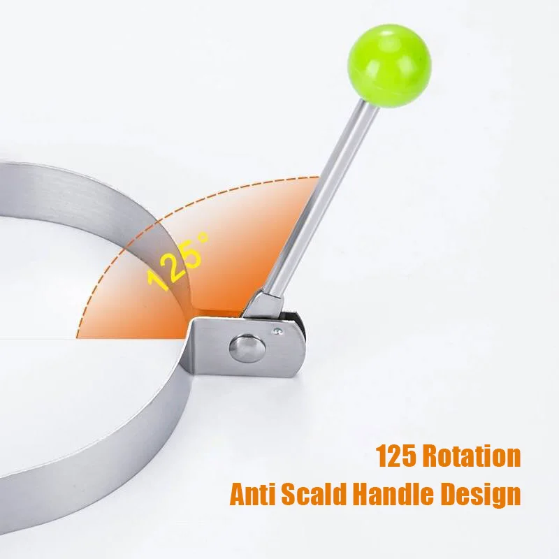 الفولاذ المقاوم للصدأ البيض المقلي فطيرة المشكل قالب عجة القلي شكل لطيف البيض أدوات الطبخ اكسسوارات المطبخ الأدوات #5