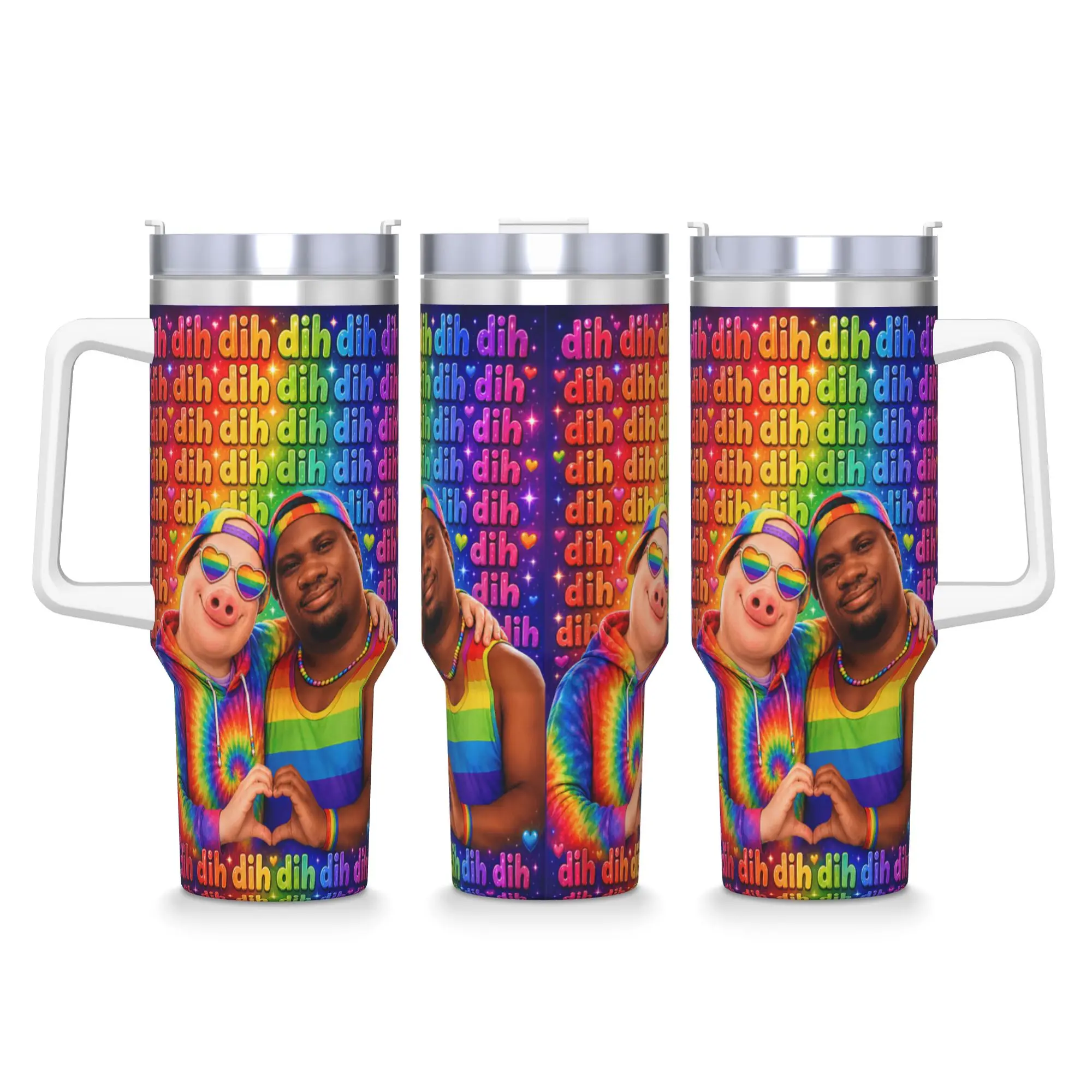 John Pork Dequavious Pork Dih Gay Pride Month Brainrot Meme Stainless Steel Tumbler Travel Mugs Cup 40oz Coffee Mug