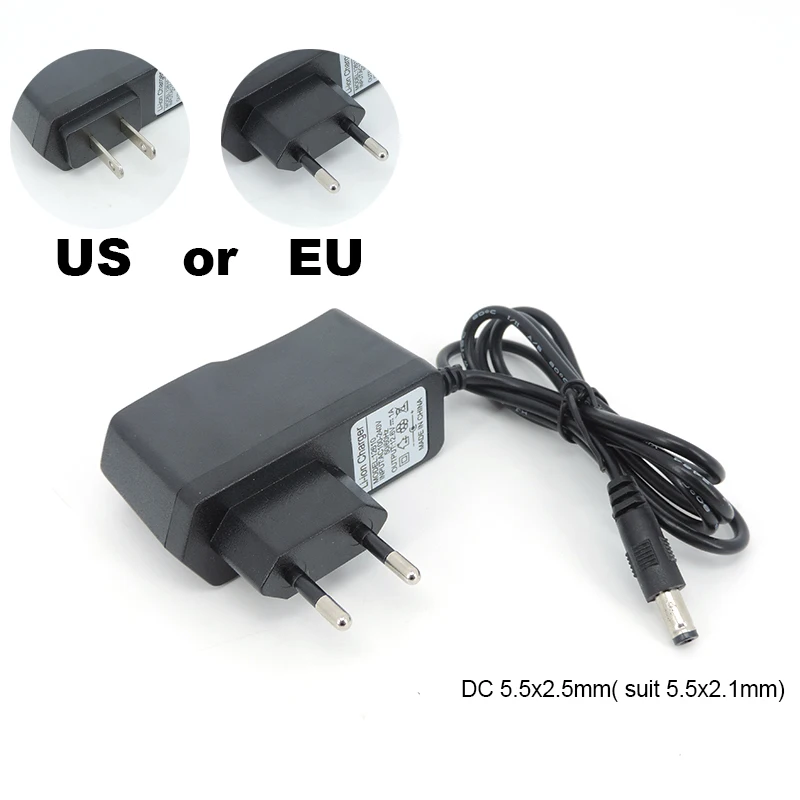 Ładowarka AC DC 12,6 V 1 A Zasilacz ścienny 12 V 5,5 * 2,5 mm 12,6 V 2 A Wtyczka UE USA