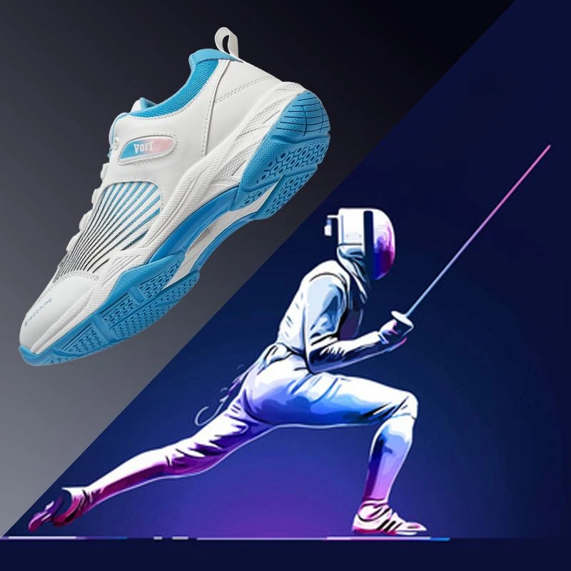 Wear-resistant Non-slip Fencing Shoes Men's and Women's Shock-absorbing Sports Shoes No-lace-up Knob Competitive Training Shoe