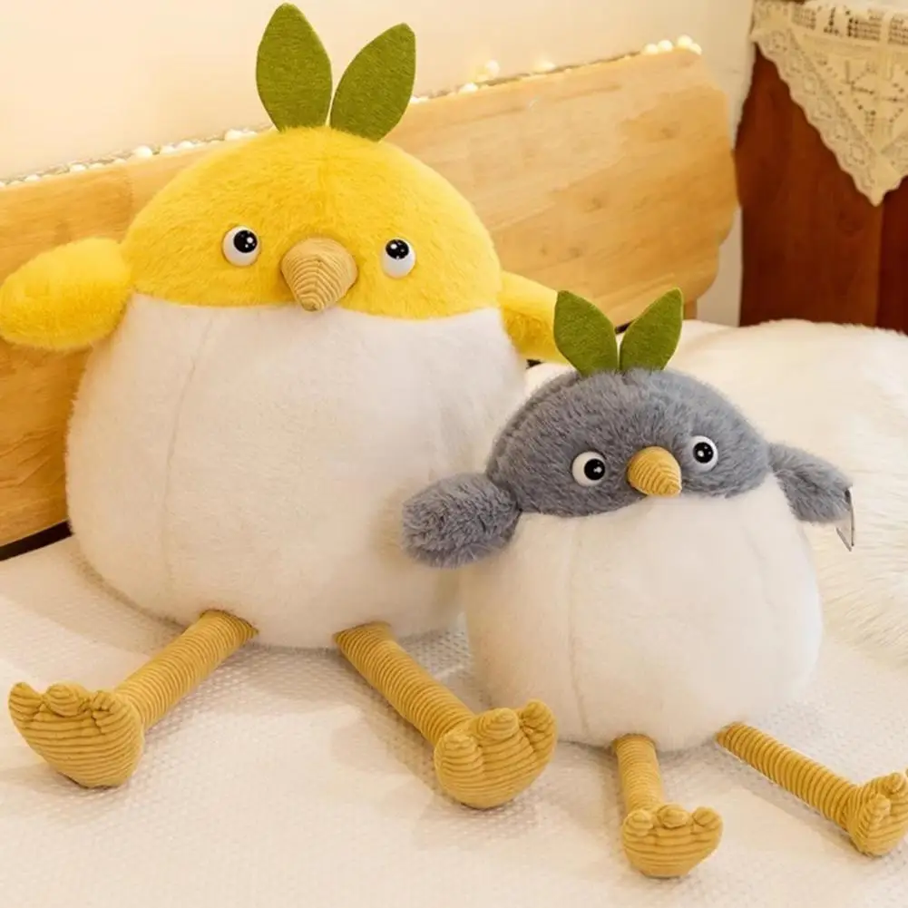 Plush Bird Doll Cartoon Plush Doll Adorable Bird Plush Doll with Slender Legs Fine Workmanship Stuffed Toy for Kids Cute Home