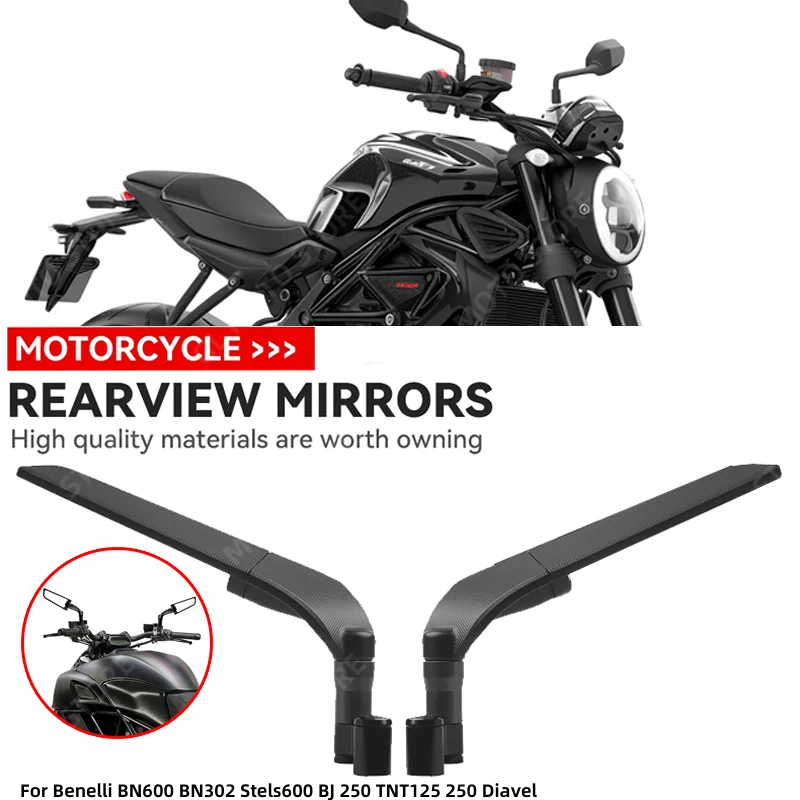 

For Benelli BN600 BN302 Stels600 BJ 250 TNT125 250 Diavel Motorcycle Wind Wing Side Rearview Mirror Adjustable Accessories