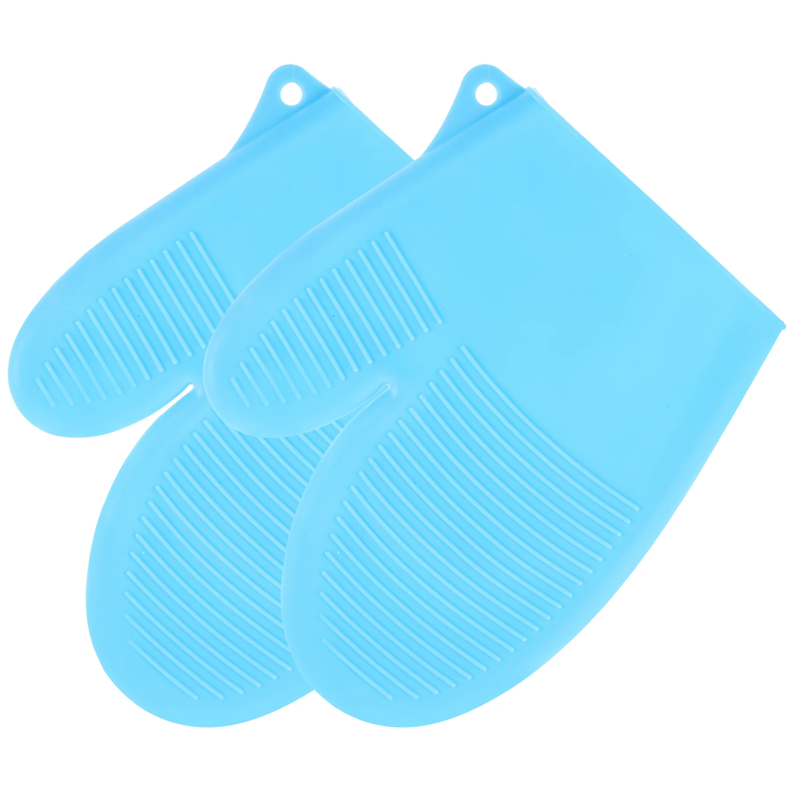 

2Pcs Oven Mitts Heat Resistant Kitchen Gloves Silicone Anti Scald Baking Microwave Placemat Hole Design Non Toxic