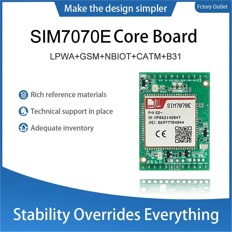 SIMcom SIM7070E NBIOT CATM LPWA Kernplatine 1St