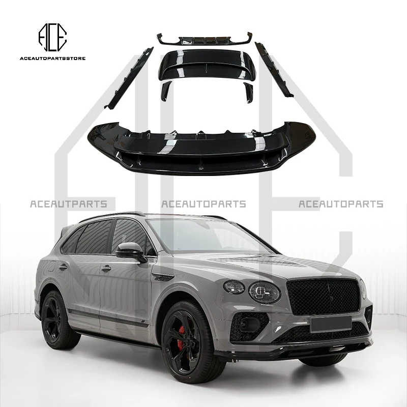 Dry Carbon Fiber Side Skirts Bumper Door Lip Splitters Winglet For Bentley New Bentayga V8S /Speed Style 2020-2024 Body Kit