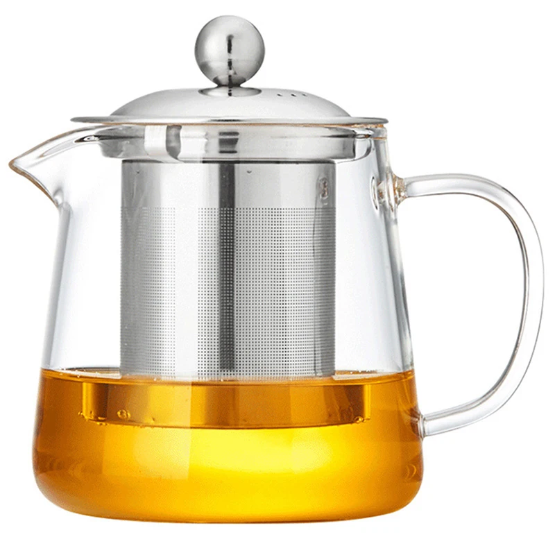 Two-in-One Steeping Teapot Teakettle, 450ml, 550ml, 750ml, 950ml, 1300ml– Removable Stainless Steel Infuser, for Loose Tea