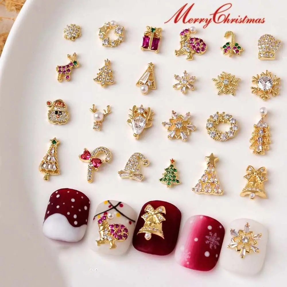 Accessories Zircon Nail Ornament 3D Nail Jewelry Snowflake Nail Rhinestones Christmas Nail Drills Christmas Nail Decorations