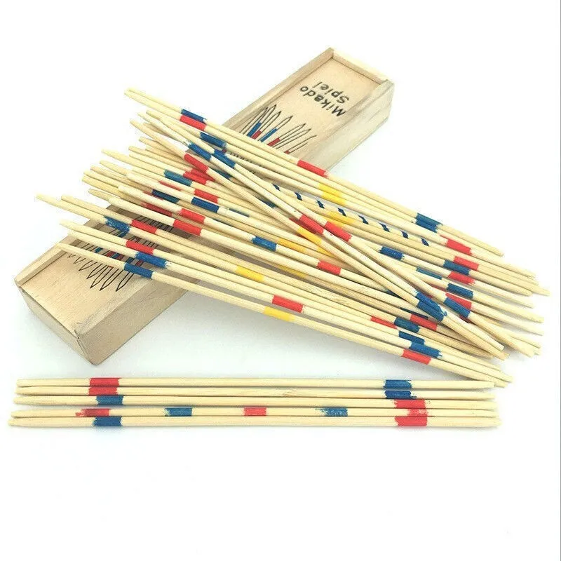 Mikado Wooden Pick Up Sticks Game Classic Family Board Games Party Tabletop Toy for Kids Adults Indoor Outdoor Activity