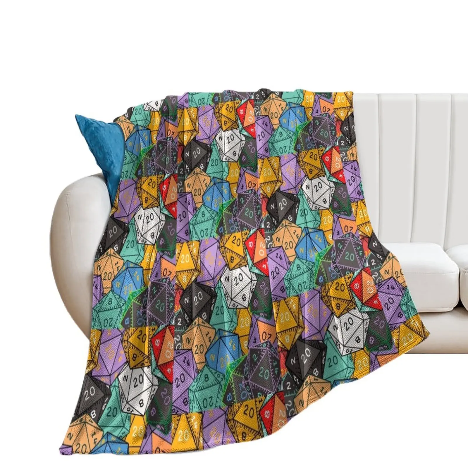 

Too Many Dice - Dungeons and Dragons Throw Blanket Blankets For Baby Moving Flannel Decorative Sofas Blankets