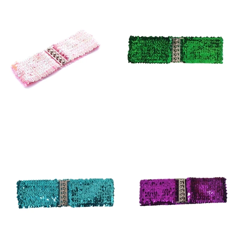 Female Sequins Waist Belt Fashion Elastic Waspie Belt Universal Waspie Dress Decorative Accessories Glittering Waistband