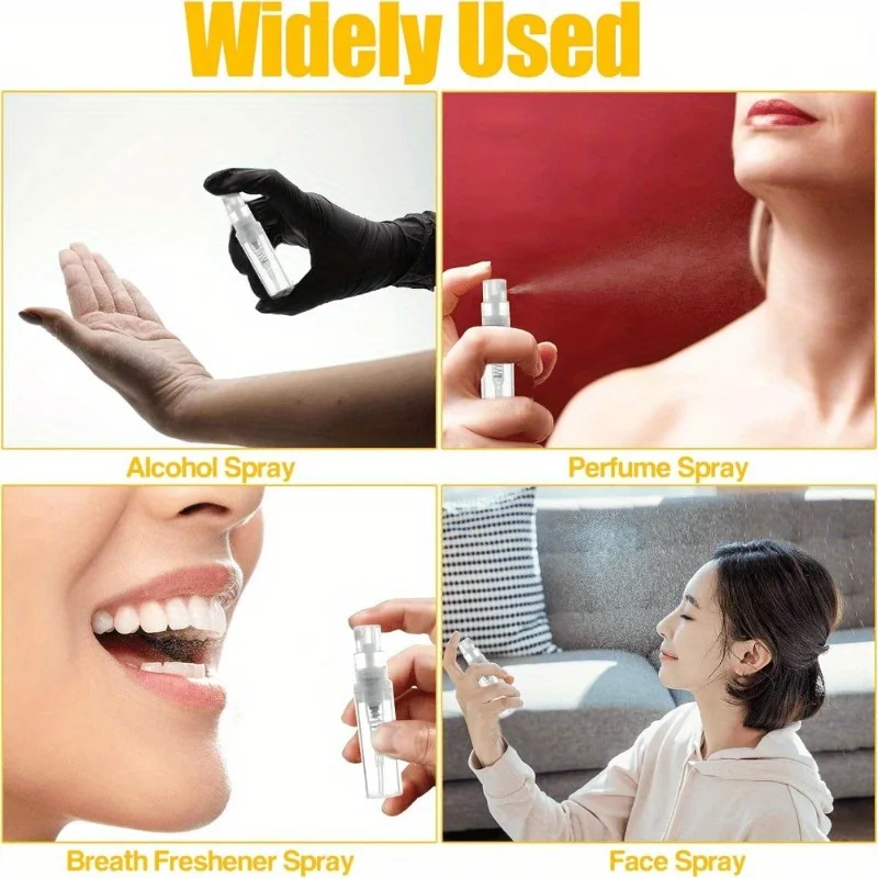 150 Stück 2ml Mini-Sprühflaschen, Leere Parfüm-Zerstäuber, Nachfüllbare Tragbare Probenfläschchen für Flüssig-Make-up, Reisezubehör – Detail 6
