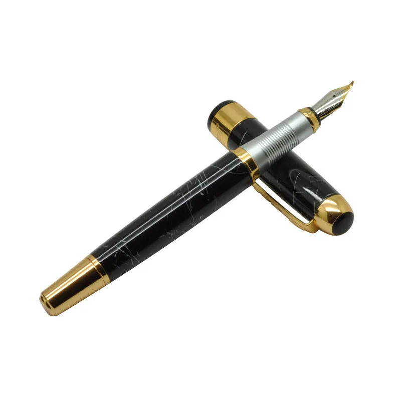 Hot Sale Jinhao 250 Black with White Line 1.0mm Curved Tip Calligraphy Pen Luxury Gold Clip Ink Fountain Pen