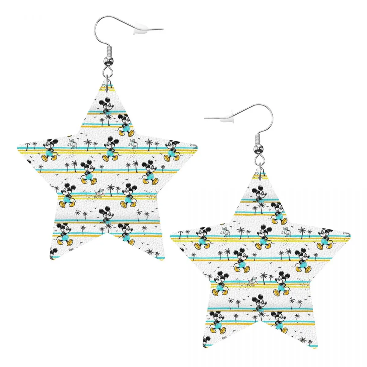 

Кожаные серьги-капли с коллажем Микки Мауса для женщин, аксессуары в стиле аниме и мультфильмов, украшения на День святого Валентина