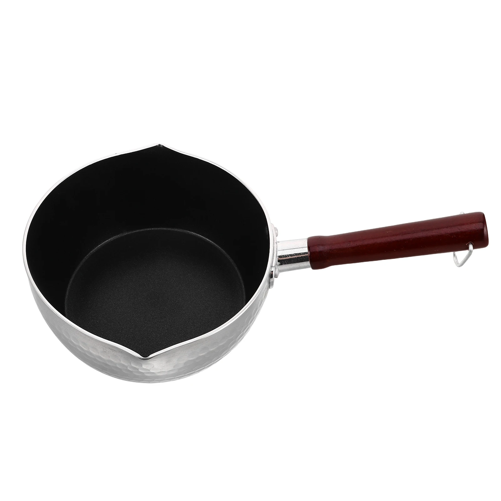 Olla japonesa antiadherente con mango de madera, cacerola de fondo grueso para sopa, fideos, compacta, ahorra espacio