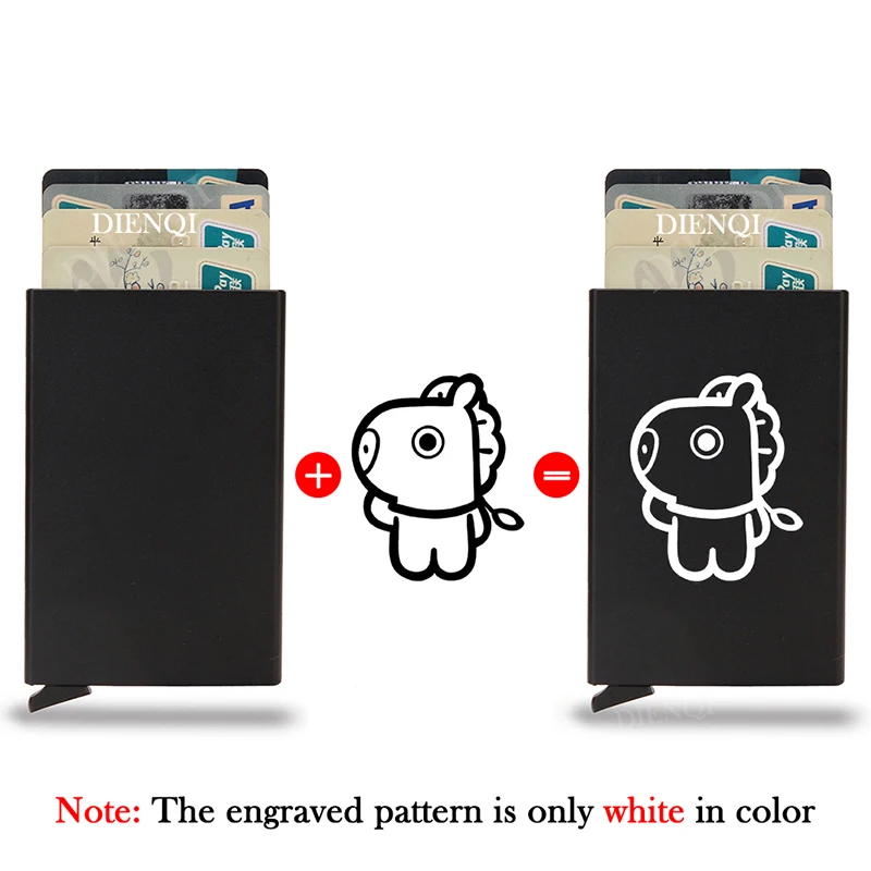 Engraving Rfid Credit Card Holder Smart Minimalist Pop Up Metal Wallet Slim Thin Bank Cardholder Case Customized Wallets for Men