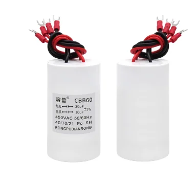 CBB60 450V 10UF+30UF 450VAC four wire dual capacitor electric hoist lifting pole motor crane starting capacitor