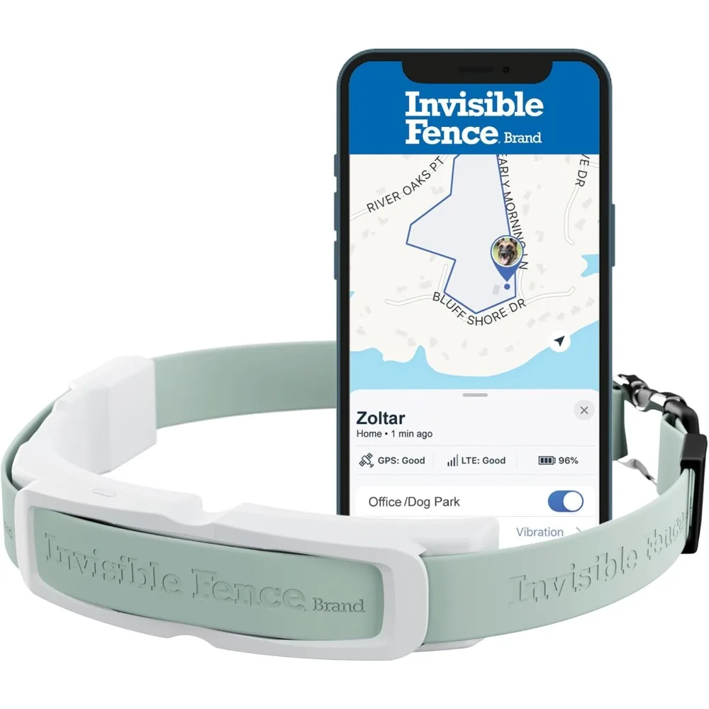 Wireless Dog Fence & GPS Tracker, Create up to 20 Electric Fences, for Medium & Large Dogs with Neck Sizes 15