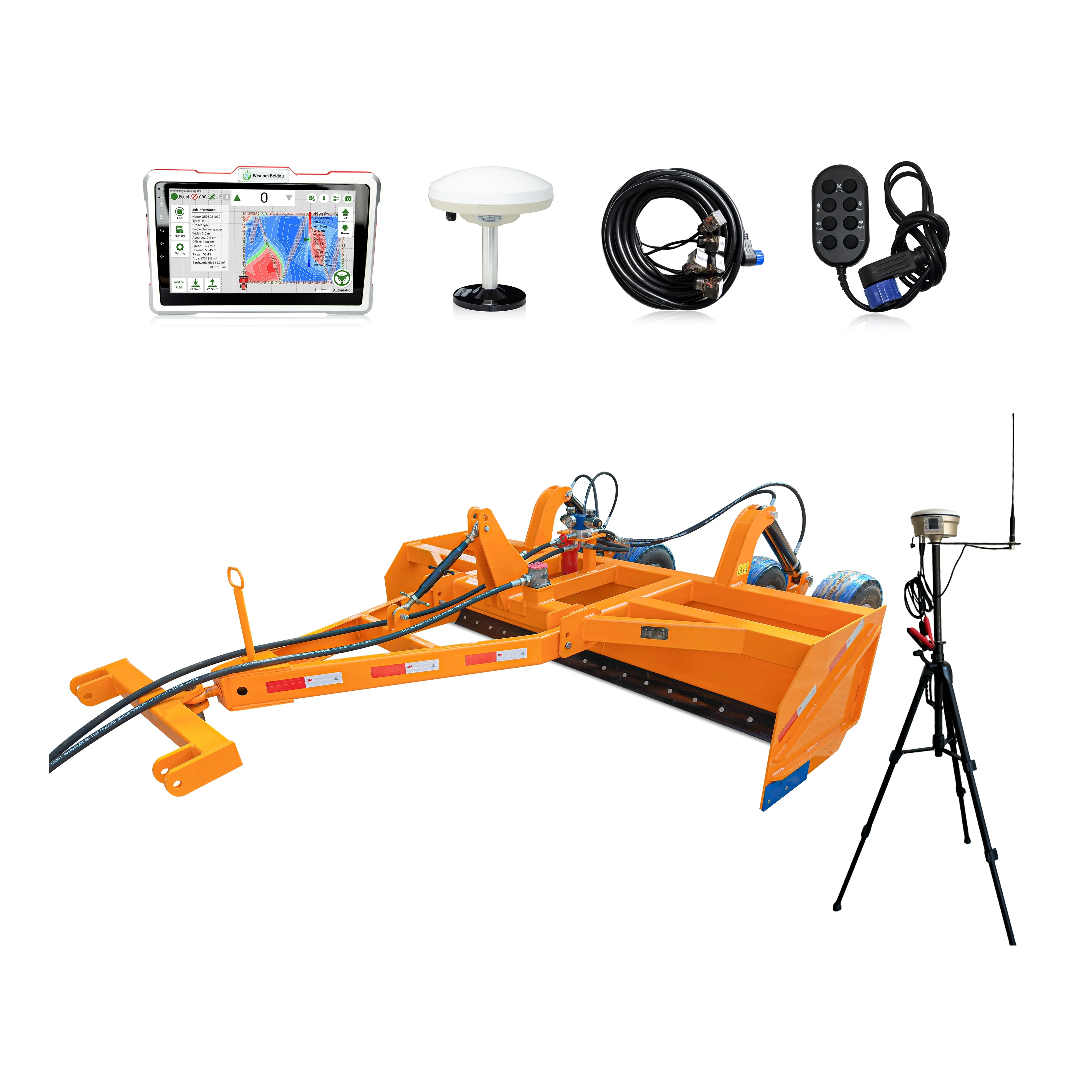 New Tractor Land Leveler WIth GPS Land Leveling System 3.5m High-Accuracy Field Grader 3-Point Tractor Attachment Construction