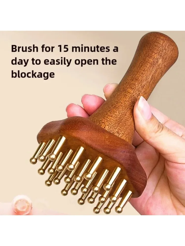 Gua Sha Massage Tool Draagbare Messing Hoofd Nek Been Lichaam Meridiaan Massager Lymfatische Spierverlichting Pijn Deep Tissue Massage - afbeelding 2