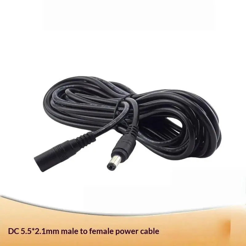 DC Extension Cable 5.5*2.1mm Male to Female No Soldering Required 1M to 20M for DIY LED Project Security Camera