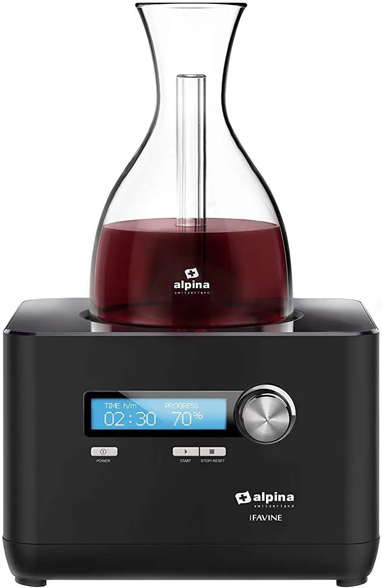 Electric Super Speed Wine Aerating Decanter Reduces Decanting Time to Seconds Black