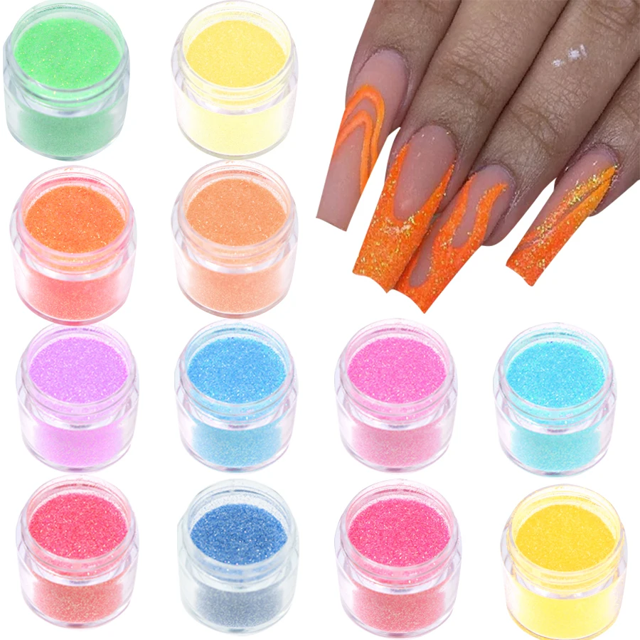 12 Colors Iridescent Glitter Sugar Powder Nail Powder Epoxy Resin Pigment Colorant Dye Resin Nail Charms Nail Art Decoration